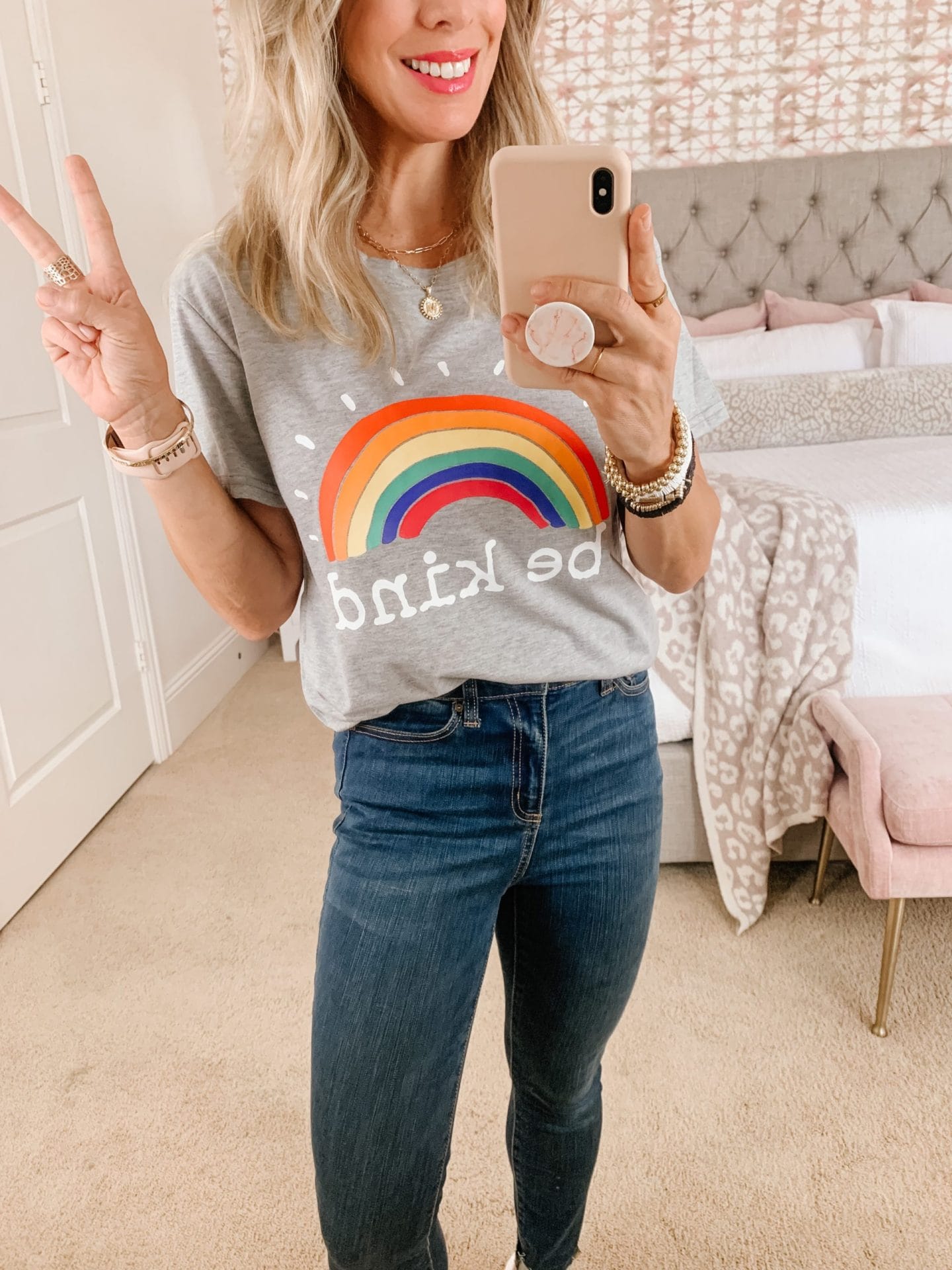 Amazon skinny jeans and be kind tee