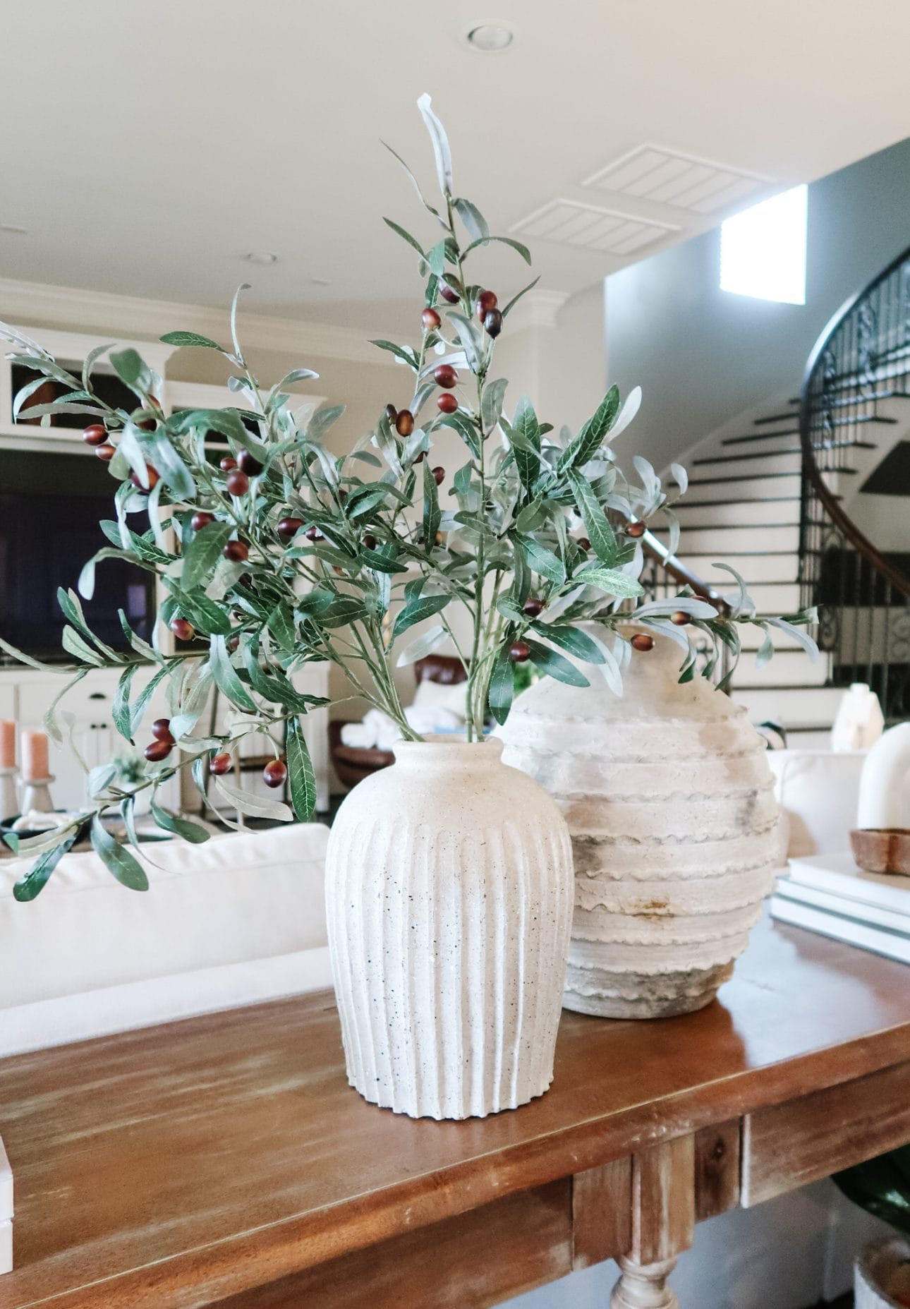 Olive Branch, Textured vases