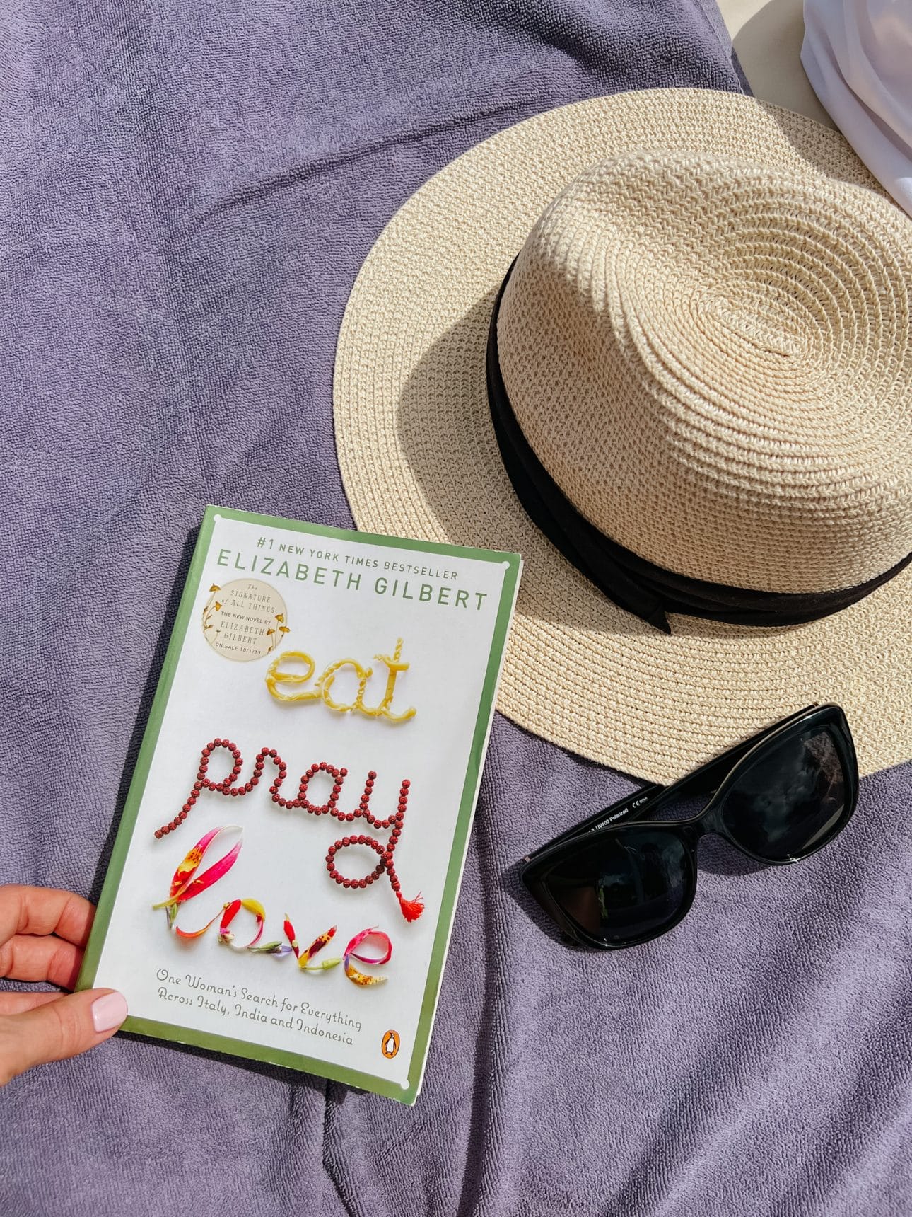 Eat Pray Love Book, SunHat Sunglasses 