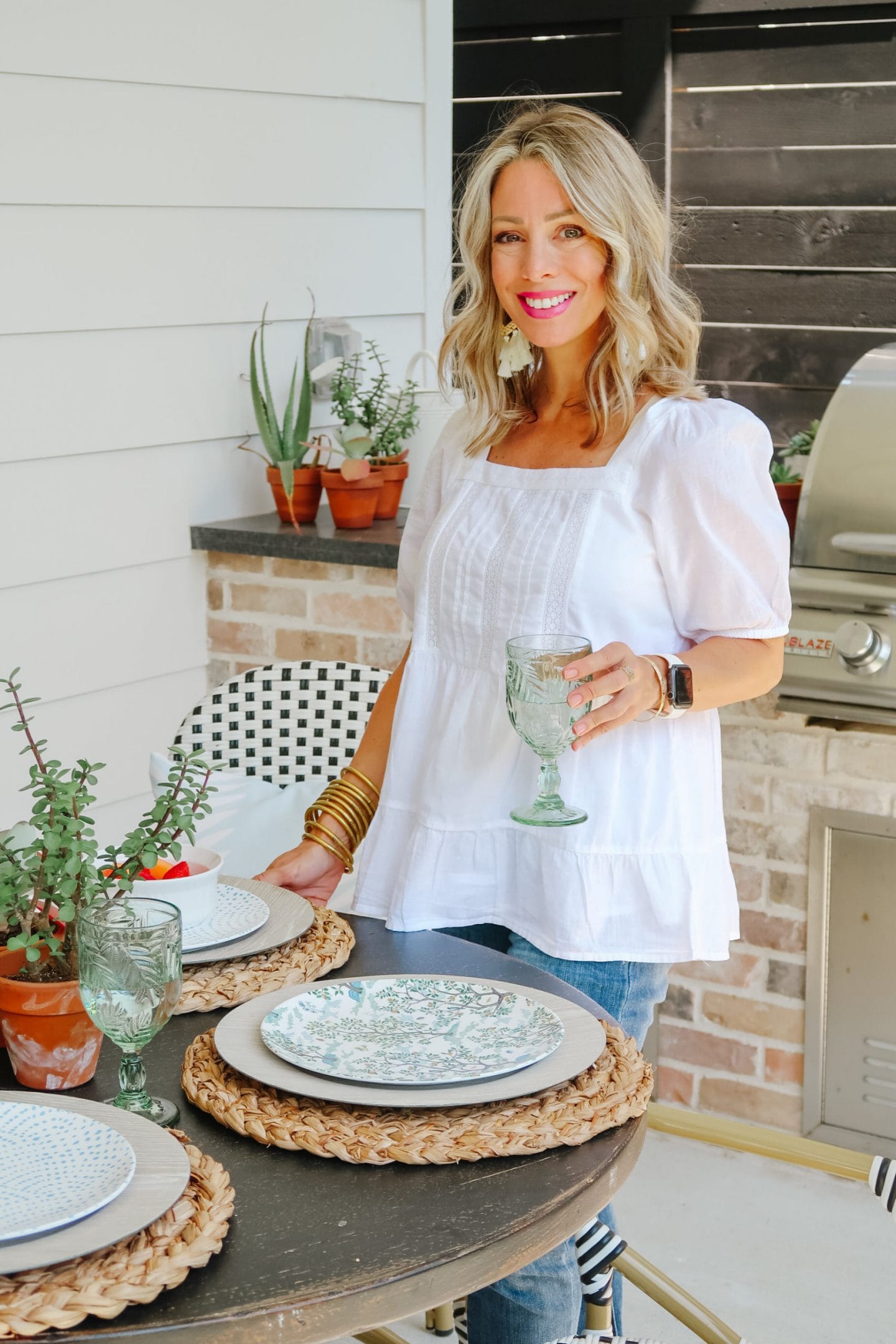 White Babydoll Top, Shutterfly Dishes. Patio 