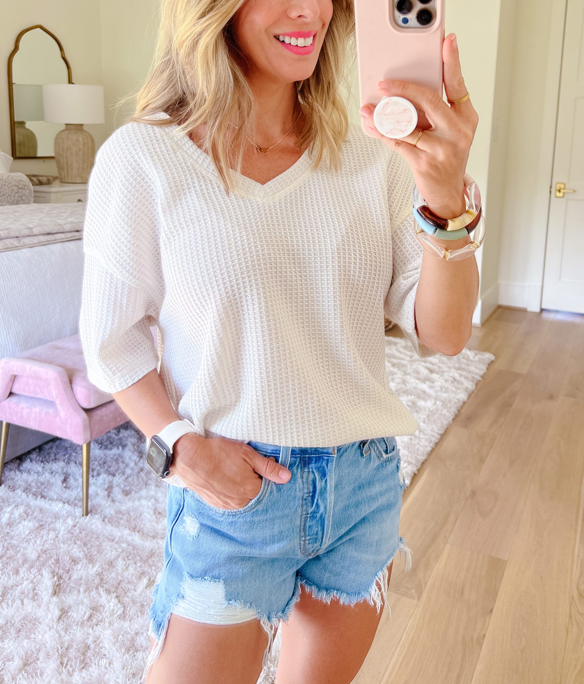 Waffle Knit Top, Short s