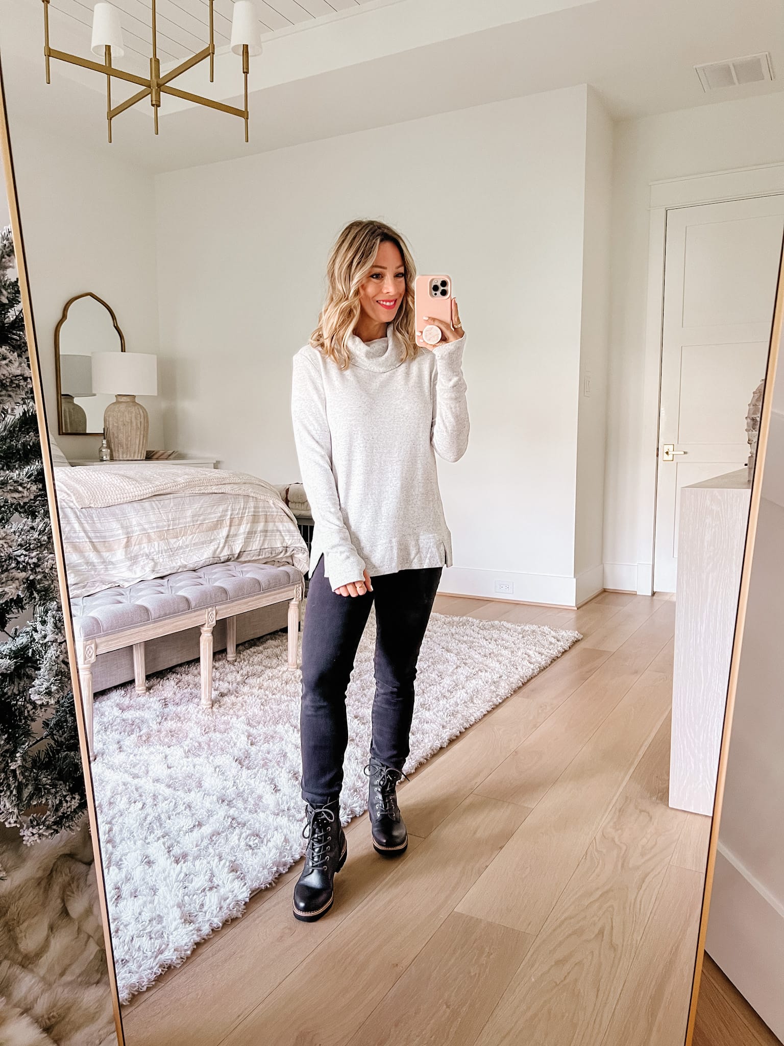 Tunic Turtleneck, Jeans, Boots 