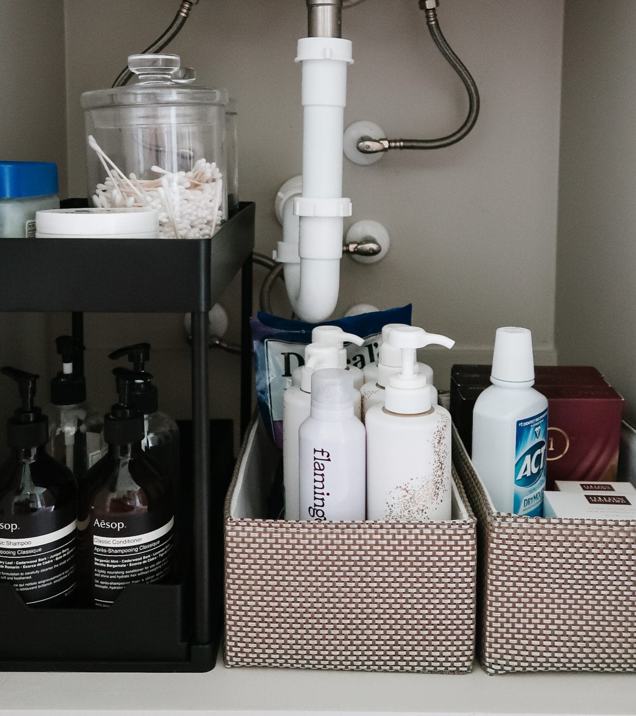 Organize Overflowing Bathroom Beauty Products with Crown Molding Shelves —  Kevin & Amanda