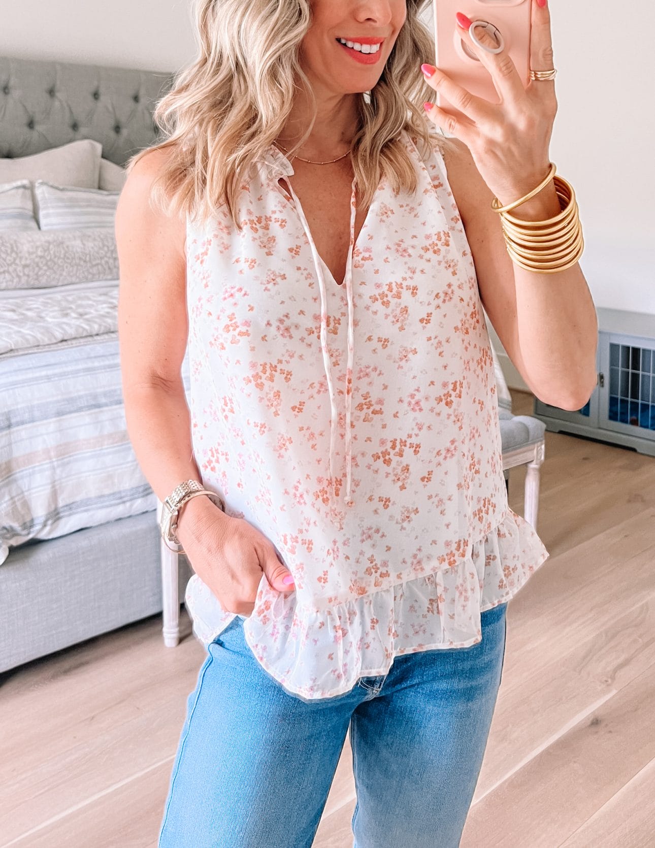 Gibson Floral Top, Mother Jeans