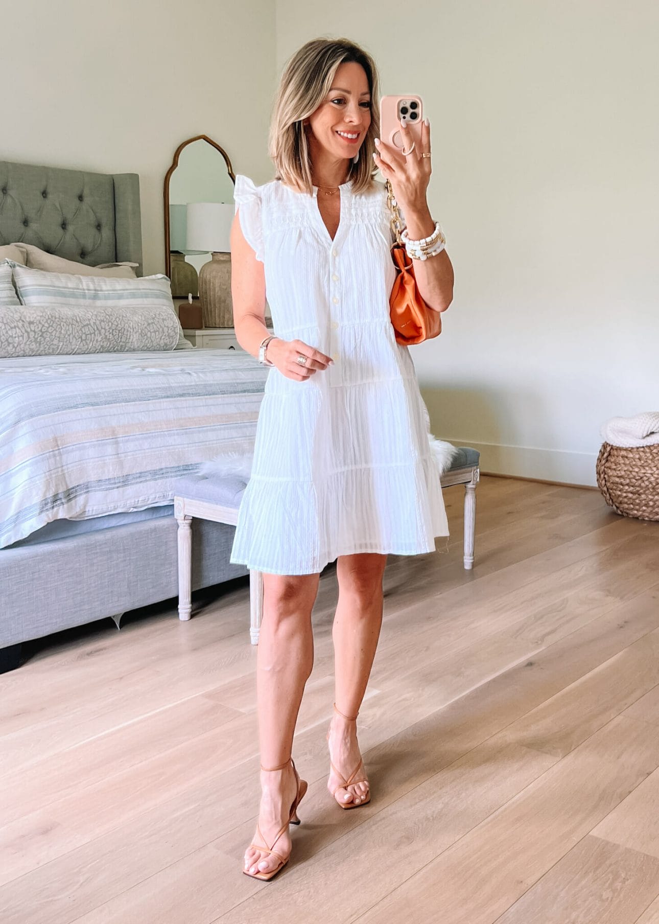 White Lined Dress