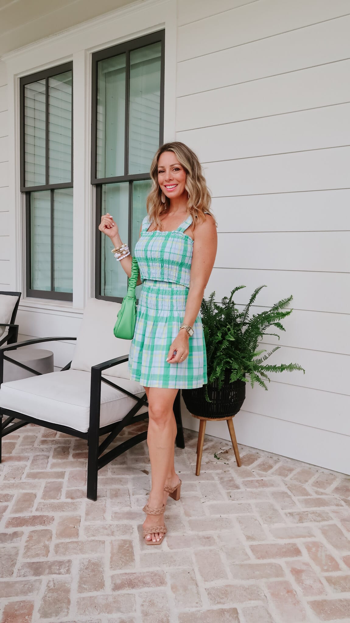 Green Plaid Top and Skirt