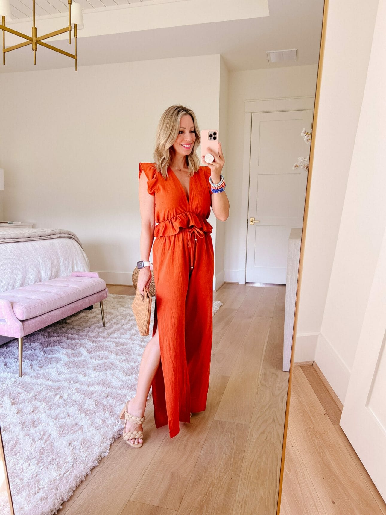 Orange Two Piece Top and Pants