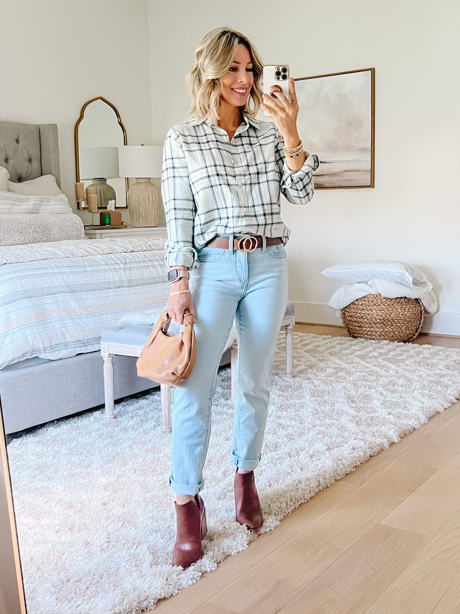 Gray Flannel, Jeans, Booties, Bag