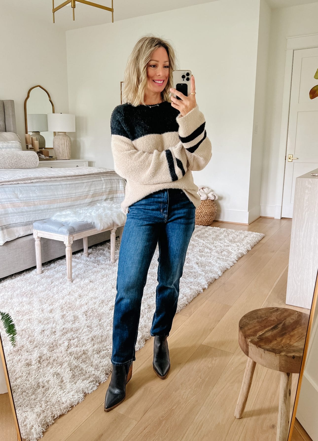 Sweater, Jeans, Booties 