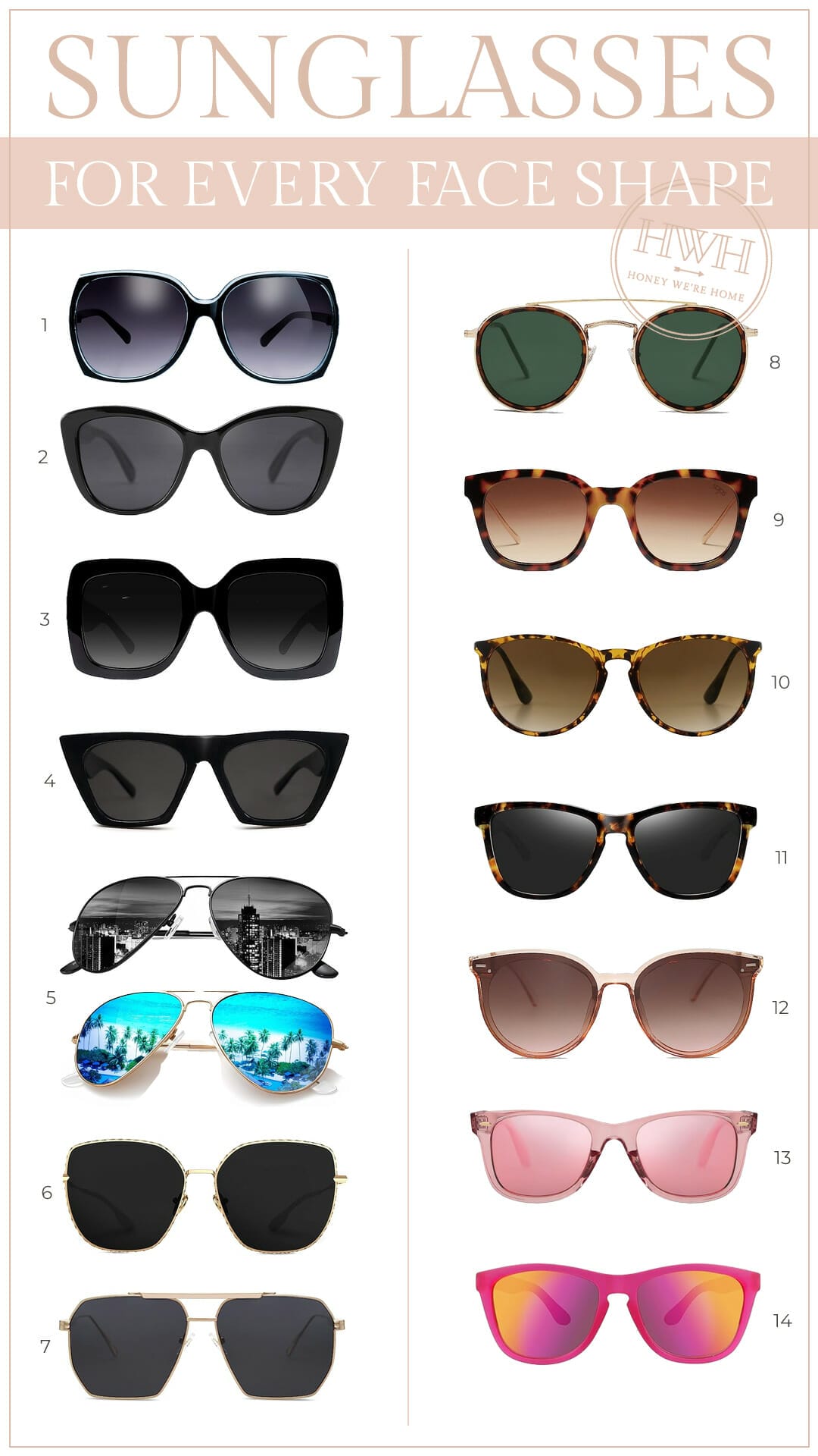 Sunglasses for every Face Shape
