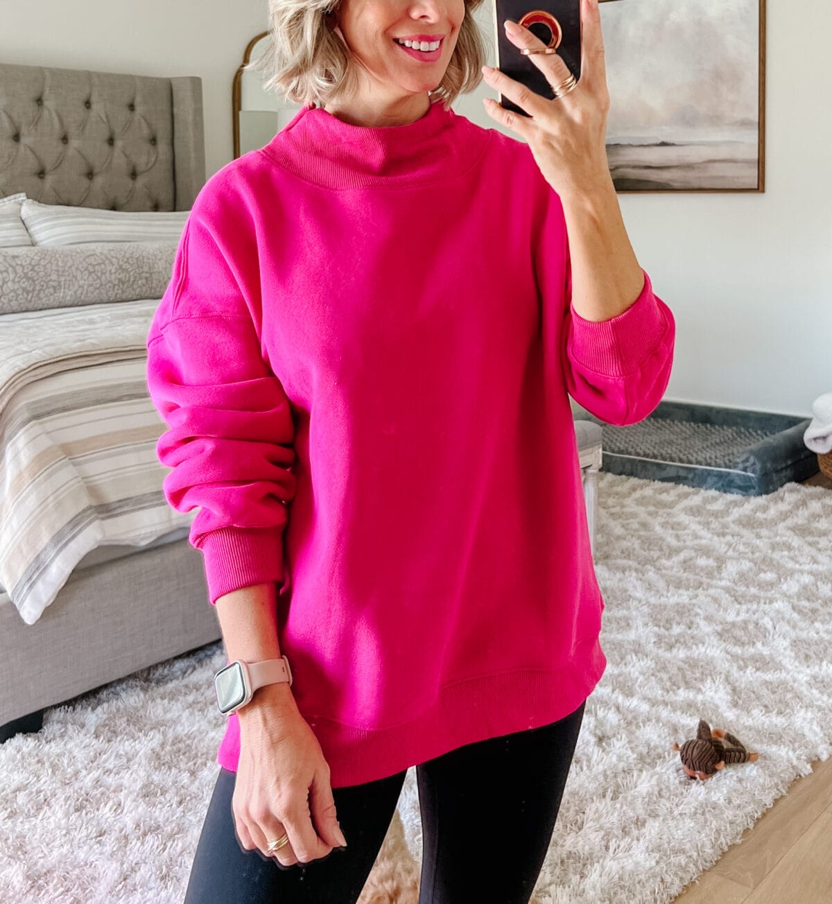 Pink Pullover, leggings, 