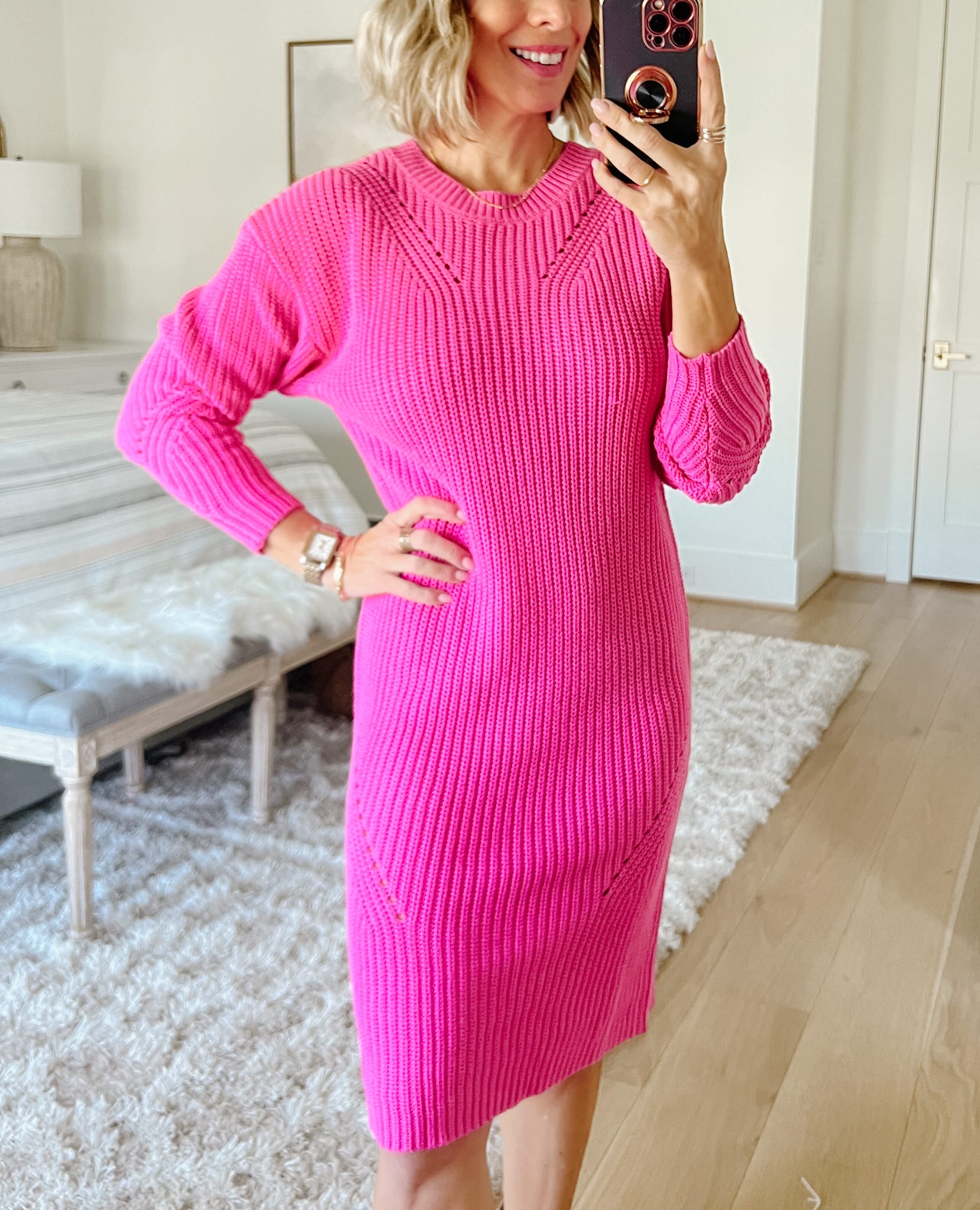 Pink Sweater Dress 