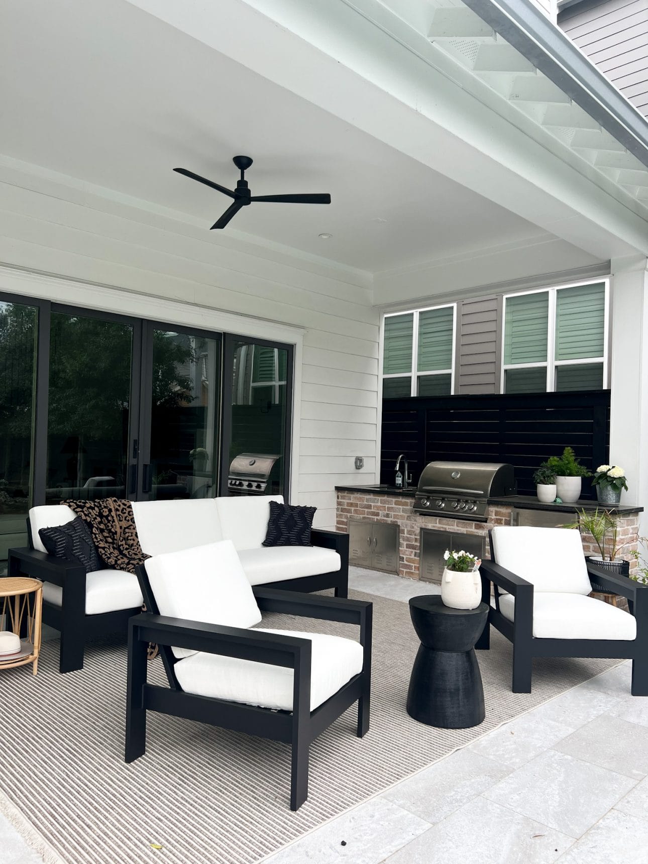 patio furniture and rug
