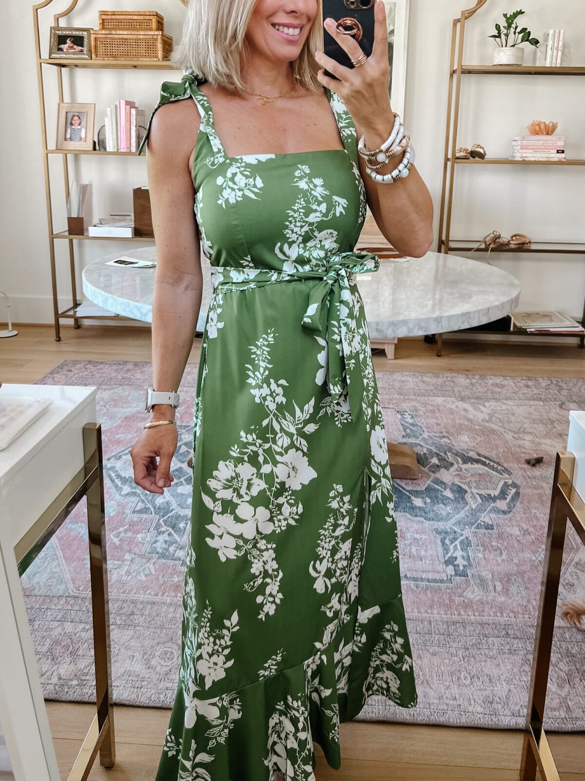 Green Floral Dress 
